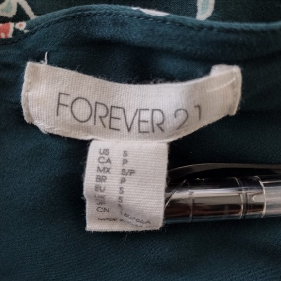 Forever 21 Green Lace-Up Floral Cami Open Back Romper Size S - Picture 12 of 14